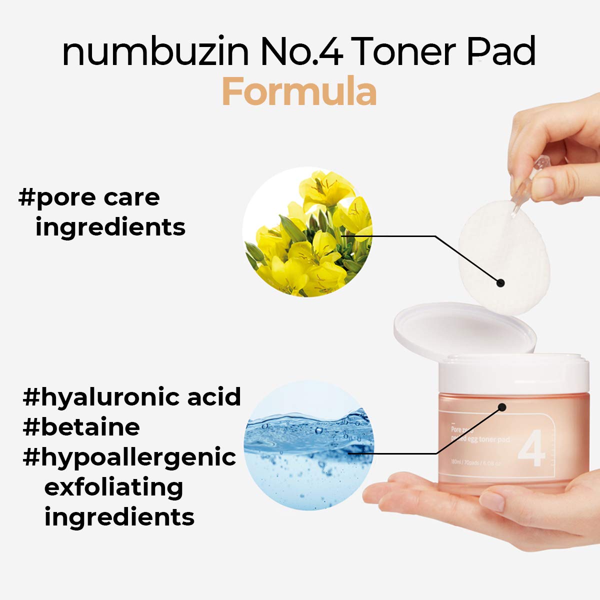 [numbuzin] No. 4 Pore Zero Peeled Egg Toner Pad (70pcs)